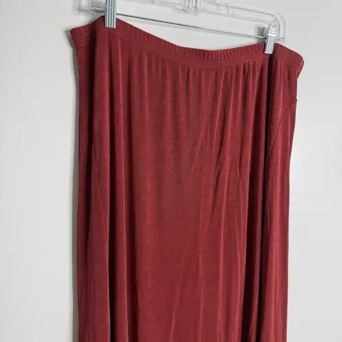 Coldwater Creek Travel Knit Long Maxi Skirt Burnt Orange 2X Pull On Stretch - Image 5