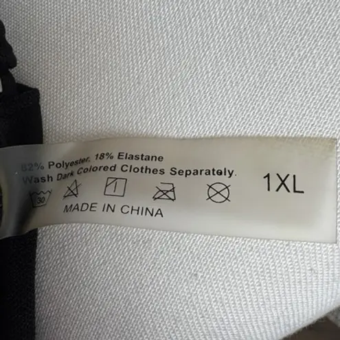 Source Unknown Black Butterfly Overlay Swim Dress Top Size 1X Cruise Vacation Beach Summer Chic