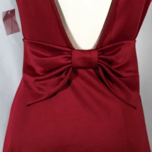 Charlotte Russe NWT Cranberry Toned Skater Style Dress with Open Back and Bow Detailing