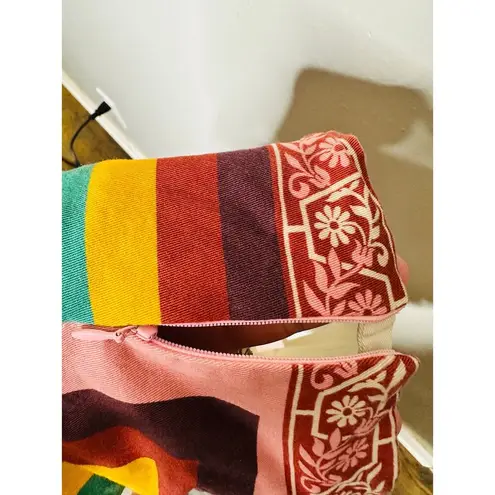 LA DOUBLEJ Multicolored Striped 100% Cotton Festival Plunge Crop Top Size XS