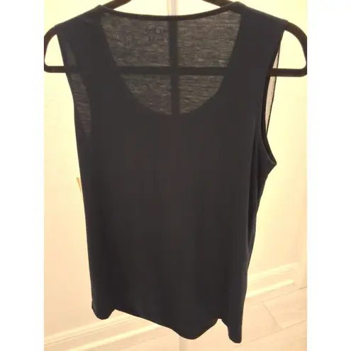 Coldwater Creek Blue Sleeveless Braided Embellished Neck Size S Womens Top NEW