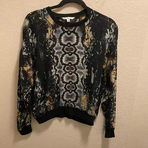 CAbi  Python Print Chiffon Sweatshirt