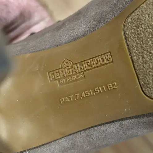 Fergalicious Mushroom Brown Lace-Up Boots with Suede Finish Size 9 1/2