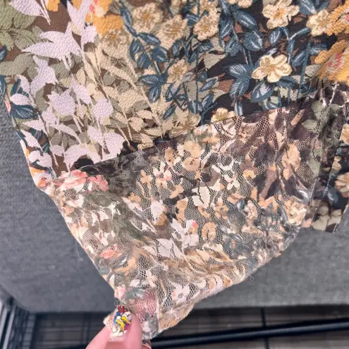 Fig Flower Dress M Earth Fairy Bohemian Floral Flowy Airy Asymmetrical Hem Boho Size M