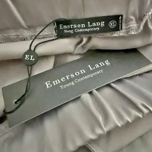 EMERSON LANG | NWT Gray Silver Cargo Pocket Skirt Silky Maxi Drawstring | XL
