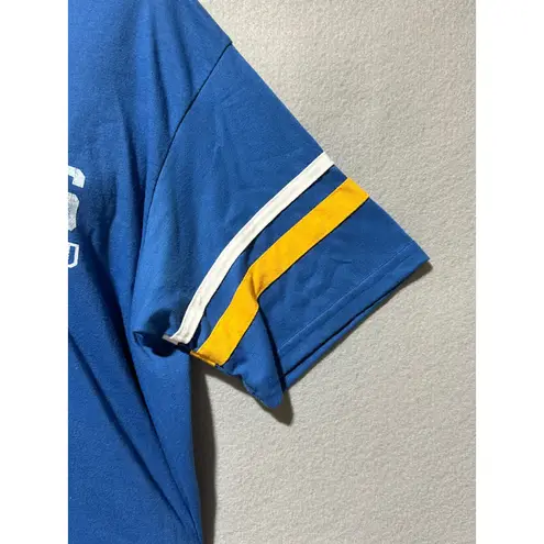 Augusta Sportswear Augusta Blue & Gold Gameday T-Shirt Shake your Pom Poms V-Neck Adult L