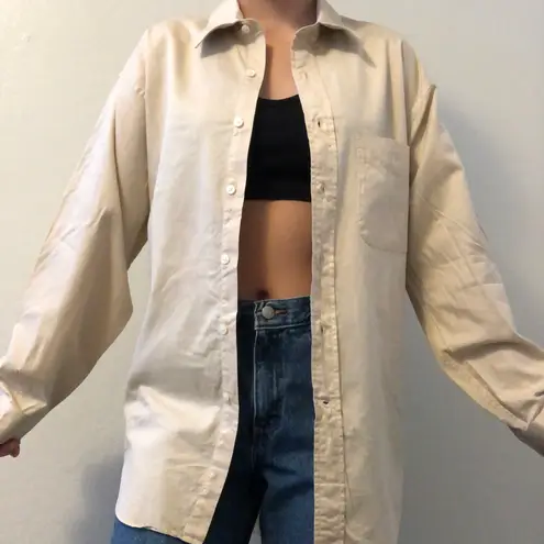 Valentino Garavani vintage valentino tan button up dress shirt