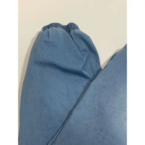 One Republic For All Womens Denim Pants Drawstring Stretch Waist Blue Large