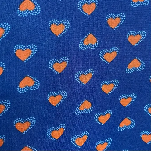 Bebop  Blue & Red/Orange Hearts Sun Dress Size Small