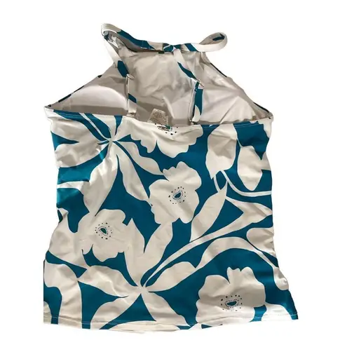 Anne cole New.  teal and white floral tankini top. Medium . Retails $82