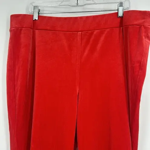 Lane Bryant  Red Velvet Pull On Pants Flare Leg High Rise Stretch Size 18