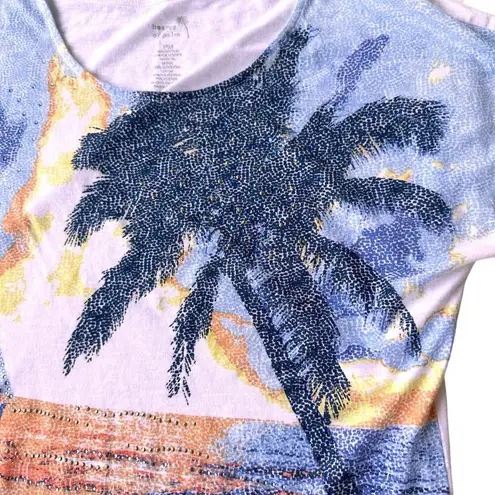 Hearts Of Palm Tee Top PM Petite Medium Embellished Palm Tree Sailboat T… White Size undefined