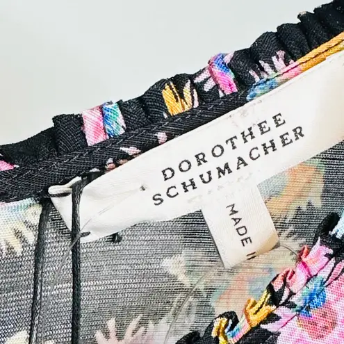 Dorothee Schumacher Floral Confetti Print Structured Volumes Dress Size 3 NWT Black
