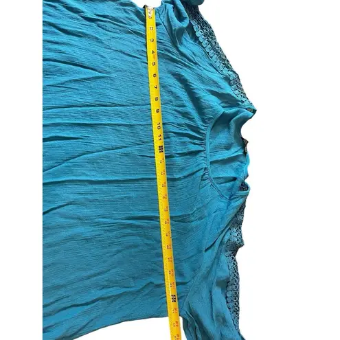 Unique spectrum 3x Pullover Gauzy Crochet 3/4 Sleeve Top