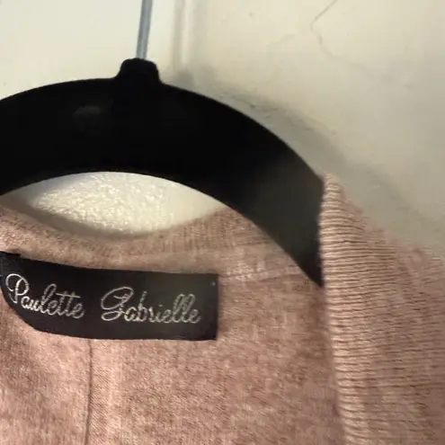Paulette Gabrielle Pink Brown Knit Drape Front Vest Cardigan OS Cozy Layering Size undefined