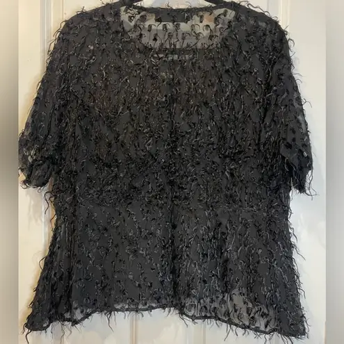 Beautiful Storm & Marie Black Silka Flowy Delicate Top Boho Chic Frilly Size XL