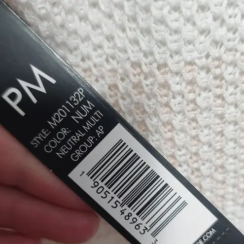 Nic+Zoe Cannon Neutral Stipe Linen Blend Sweater Size MP