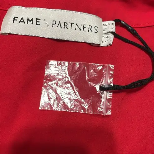 Fame and Partners Dakota Cutout Gown Pleated Chiffon Red Size 12 NEW