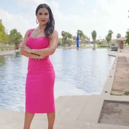 Dress the Population NEW Women's Nicole Short Dress Fuchsia Pink Straps Size XS