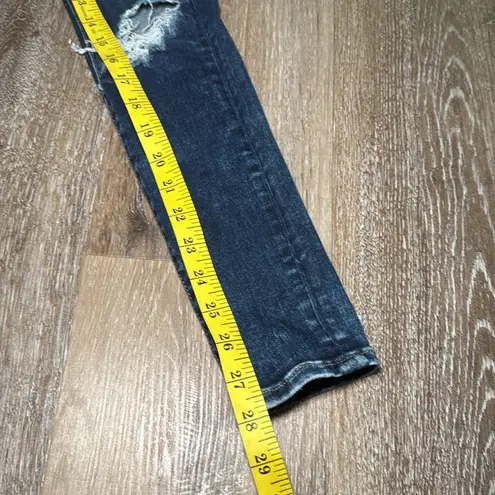 American Eagle Outfitters‎ Super Hi Rise Denim Blue Jeans Distressed Size 2