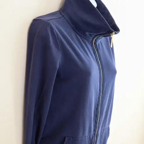 Lilly Pulitzer  Navy Blue Full Zip Jacket Women's‎ Small Palm Tree