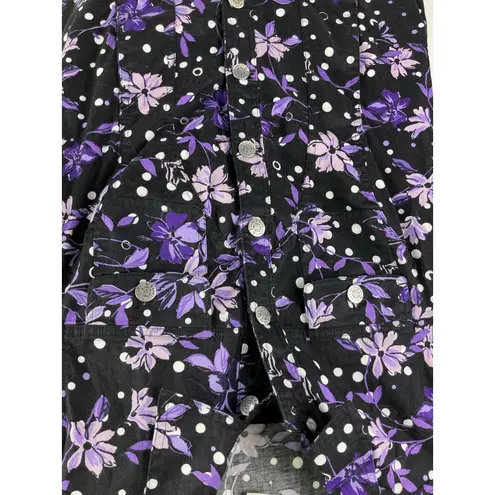 Christopher & Banks Christopher Banks Floral Polka Dot Button Down Short Sleeve Top - Image 5