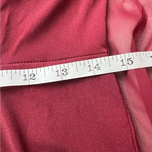 Glamour Nights Burgundy Draped Maxi Dress with Rhinestone Brooch Cape Sleeves 6 Red