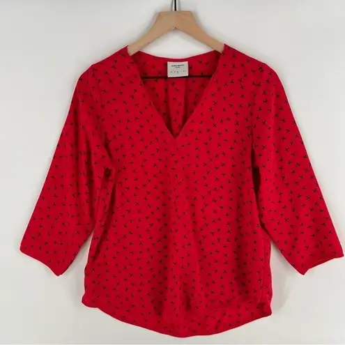 VERO MODA Vero Moda Novelty Print Scissors Lightweight Chiffon V-Neck Top Hair Salon