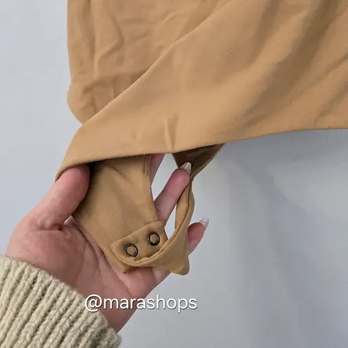 Nuuds Square Neck Thong Bodysuit Tan Size L