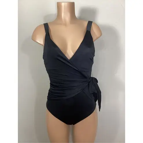 New. HAH (Hot As Hell) black wrap one piece swimsuit. XL. Retails $189