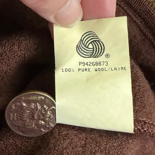 Vintage 80s/90s Geiger Austria Wool Cardigan Brown Boiled Wool Jacket Size 44