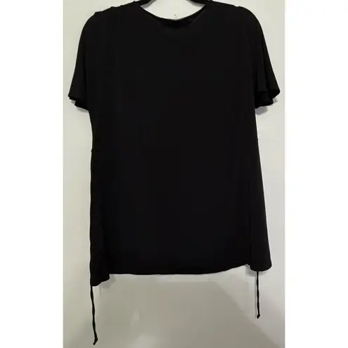 Briggs New York Black V-Neck Tie-Back Top Size 1X