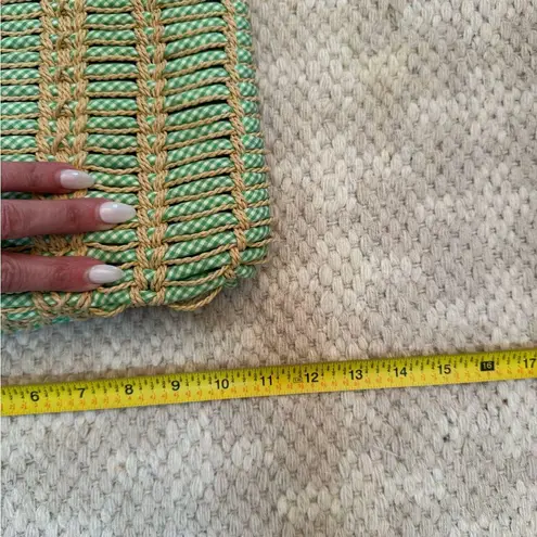 Lime & Tan Woven Tote Bag Green