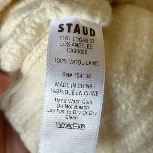 STAUD Bette merino wool rib-knit cap sleeve turtleneck sweater size S small NEW