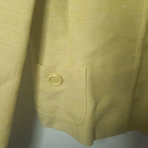 Akris Yellow Linen Blend Blazer Jacket Size 8