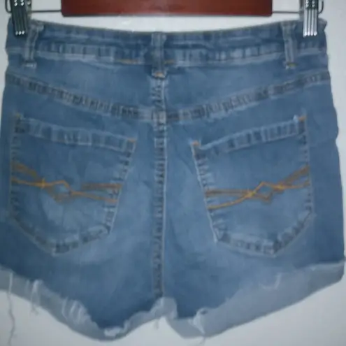 Mudd  FLX Stretch 25 5 High Waisted Button Fly Distressed 90s Jeans Shorts