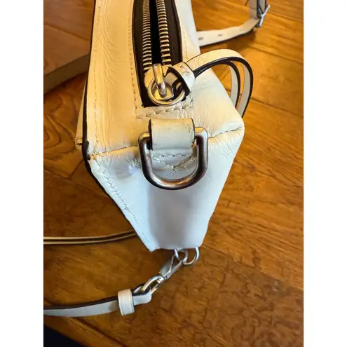 rag & bone Elliot Off White Crossbody Smooth Leather Sling Bag Silver Hardware