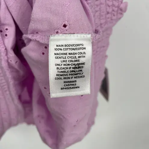 BP. Plus Size 4X Lavender Eyelet Smocked Crop Tank Top Purple