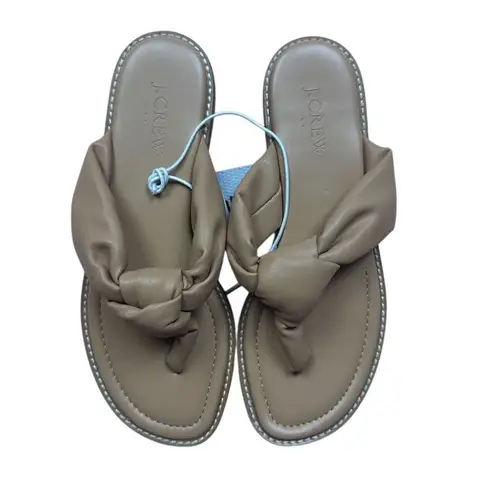 NWT J. Crew Factory Women's Knotted Thong Sandals Brown Size 6 Casual Summer