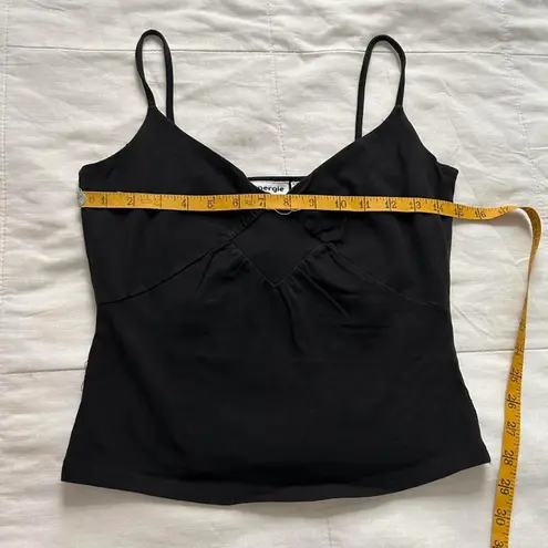 Energie Y2K Black crop babydoll cami top seaming detail Size large