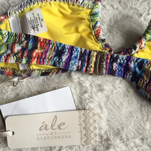 Ale By Alessandra Multicolor Tribal Beach Blanket Halter Bandeau Bikini Top NEW