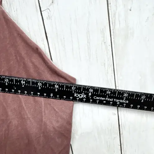 Bershka Blouse Women Size Medium Brown Velvet V-Neck Spaghetti Strap Tank Top