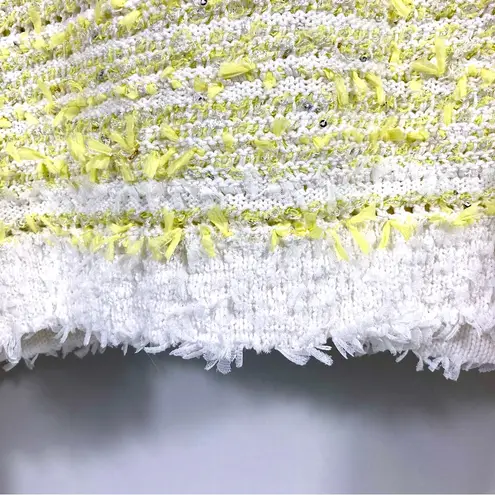 Balmain Yellow and White Tweed Cardigan 42 FR 10 US DF1KL106KG71