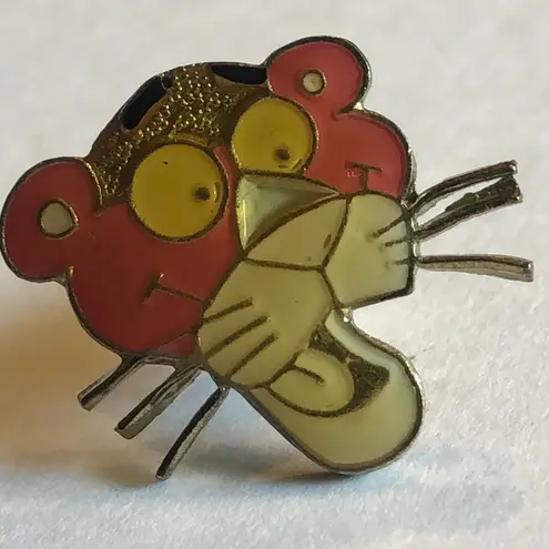 Pink Panther Cartoon Character Vintage Enamel Pin Yellow