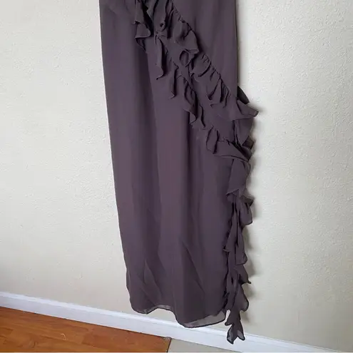 House Of CB  'Ariela' Expresso Ruffle Maxi Dress brown NWOT size S - Image 9