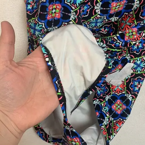 La Blanca womens 14 large one piece swimsuit bathing multicolor halter padded sl