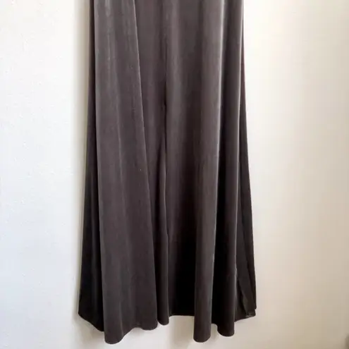 After Six NWT One Shoulder Velvet Maxi Dress Gown in Caviar Gray