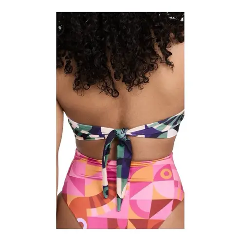 Farm Rio Ombre Graphic Toucans Bikini Top Medium Swim Beach Blue Green NWT