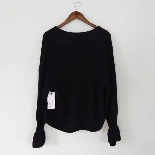 Melrose and Market Black Ribbed Knit Cardi…