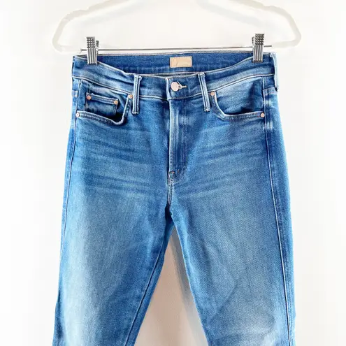 Mother Mid Rise The Double Insider Heel Jeans in Opposites Attract Blue 28